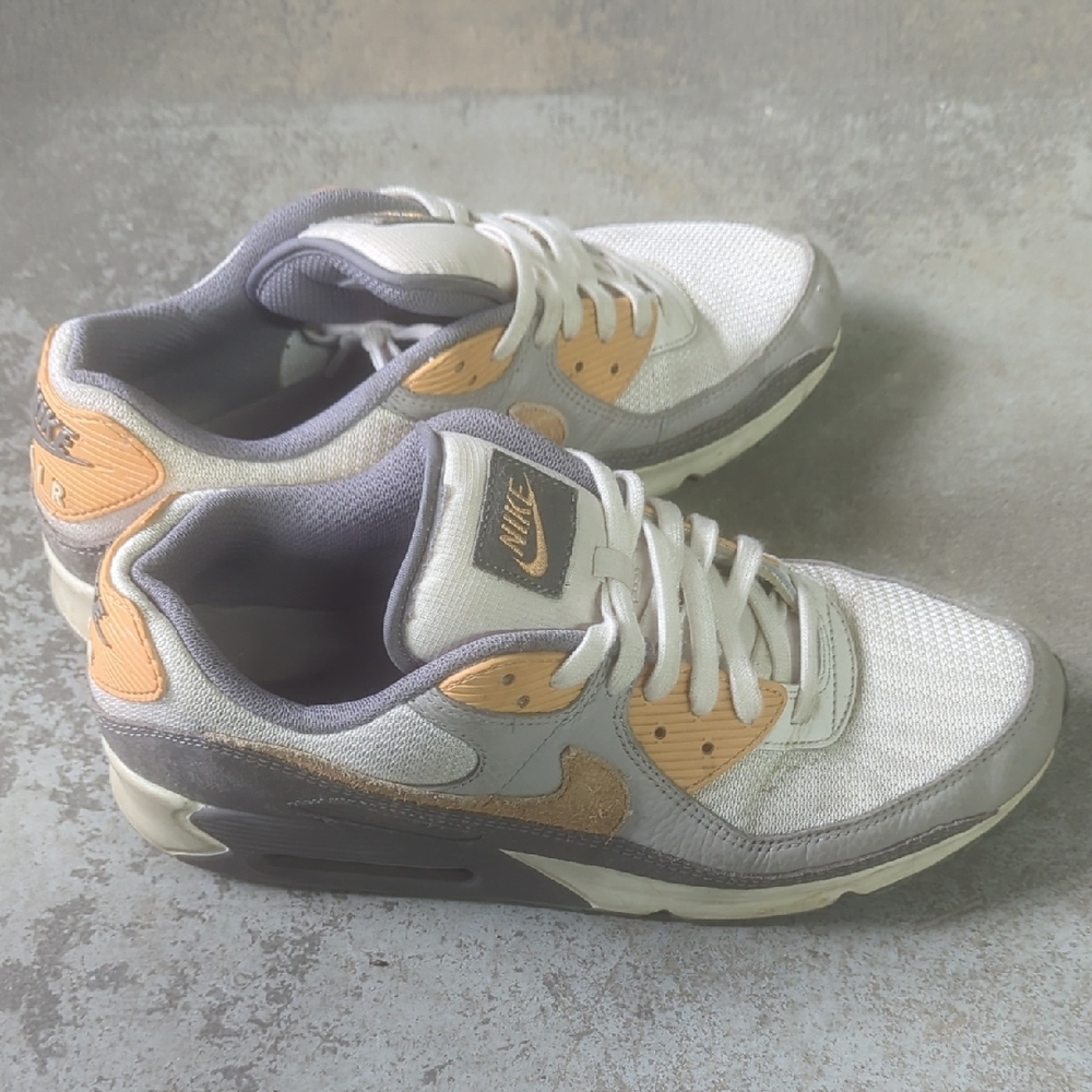 Size 13 Nike Air Max 90 Sneakers in Gray and Gold